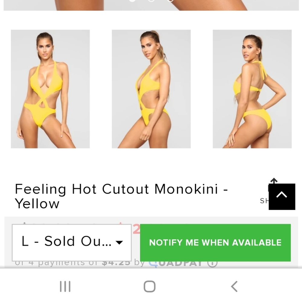 Feeling Hot Cutout Monokini Swimsuit - Yellow